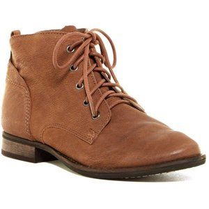 Sam Edelman Mare Brown Leather Lace-Up Bootie